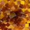 Small Amber Mosaic Stained Glass Squares, 8oz.